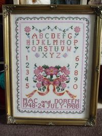 Ruby wedding cross stitch